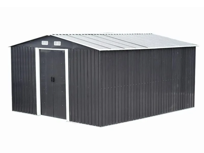Abri de jardin gris en acier galvanisé 12,5 m² – Tarif direct usine – Image 3