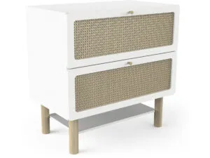 Commode bois enfant " Ochna " - 2 tiroirs - Blanc