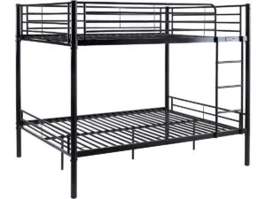 Lit superposé double "Adam" - Sommier inclus - 140 x 190 cm - Noir